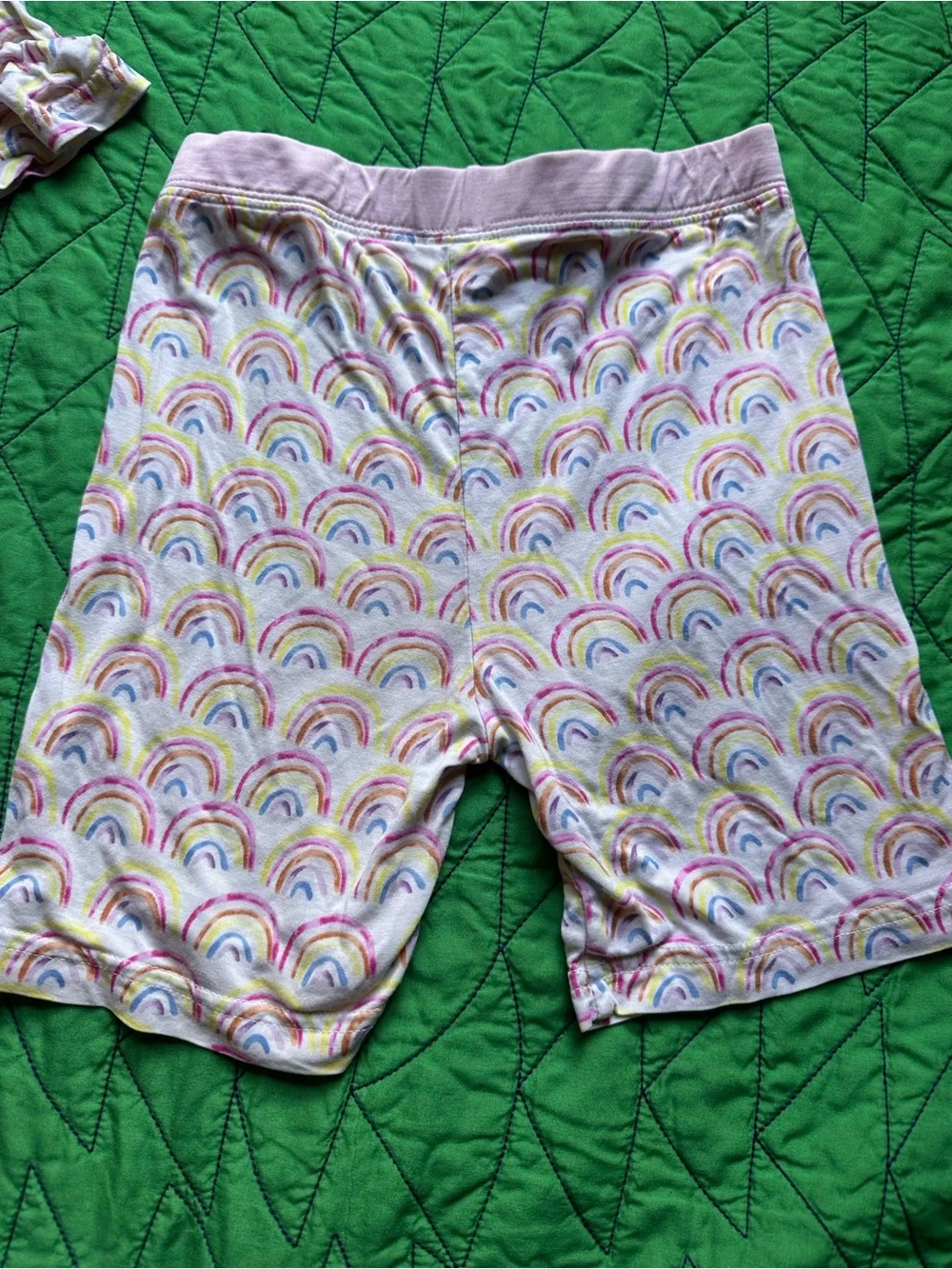Little sleepies kids Pink Rainbow Print Short Sleeve Pajama Set